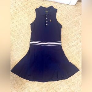 Ralph Lauren girls Navy sleeveless dress.